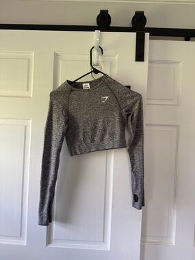 Gymshark Gray Seamless Long Sleeve Crop Top